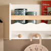 Copia SoBuy Raftul de perete pentru copii cu 3 cârlige din garderobă cu rafturi pentru cărți și decorațiuni Alb 60x18x51cm KMB46-W