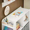 SoBuy KMB85-W Bibliotecă pentru copii Raft de depozitare jucării pentru copii Raft de cărți pentru băieți, fete, pentru camera copiilor și camera de joacă, depozitare laterală, Alb, 100 x 35 x 80 cm