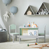 Copia SoBuy Masă pentru copii cu un set de mobilier școlar pentru masă pentru copii pentru a picta pentru copii alb KMB60-W
