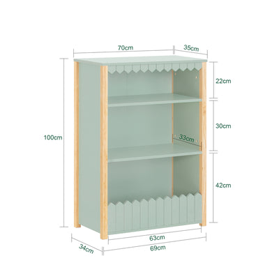 SoBuy KMB97-GR Bibliothèque Enfant Étagère de Rangement Jouets pour Enfants Étagère à Livres, 3 Compartiments Ouverts