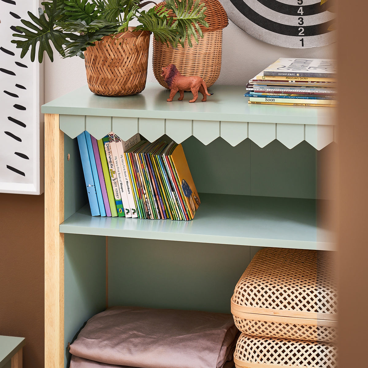 SoBuy KMB97-GR Bibliothèque Enfant Étagère de Rangement Jouets pour Enfants Étagère à Livres, 3 Compartiments Ouverts