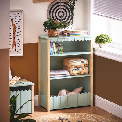 SoBuy KMB97-GR Bibliothèque Enfant Étagère de Rangement Jouets pour Enfants Étagère à Livres, 3 Compartiments Ouverts