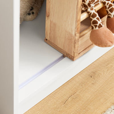 SoBuy KMB98-W Bibliothèque Enfants Étagère à Livres avec Porte Coulissante, Étagère pour Jouets