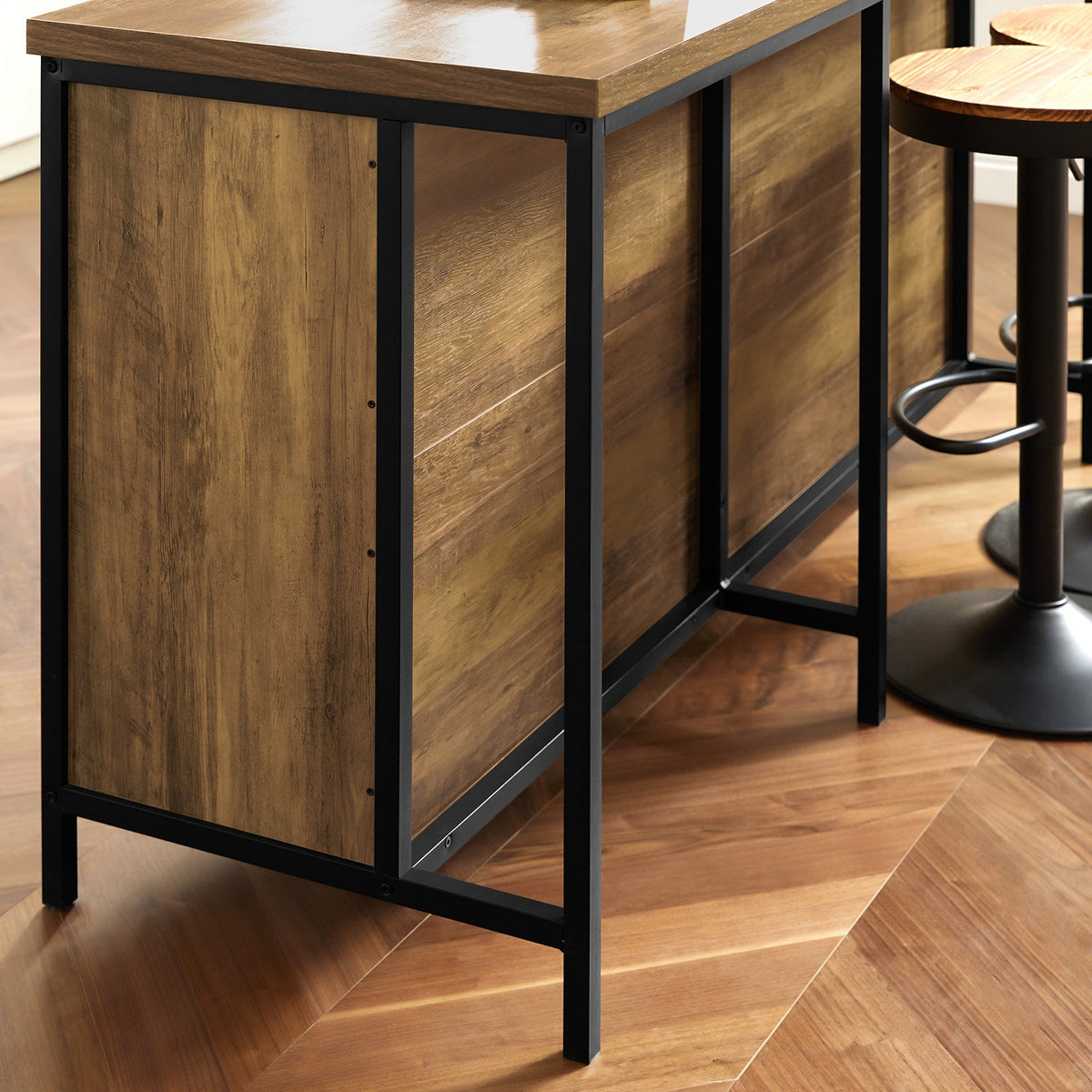 SoBuy KNL01-F Insulă Centrală de Bucătărie Industrială 170 cm – Blat XXL, Bufet Bar Vintage