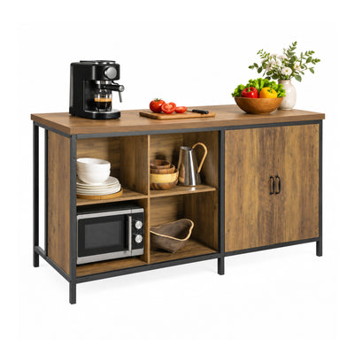 SoBuy KNL01-F Insulă Centrală de Bucătărie Industrială 170 cm – Blat XXL, Bufet Bar Vintage