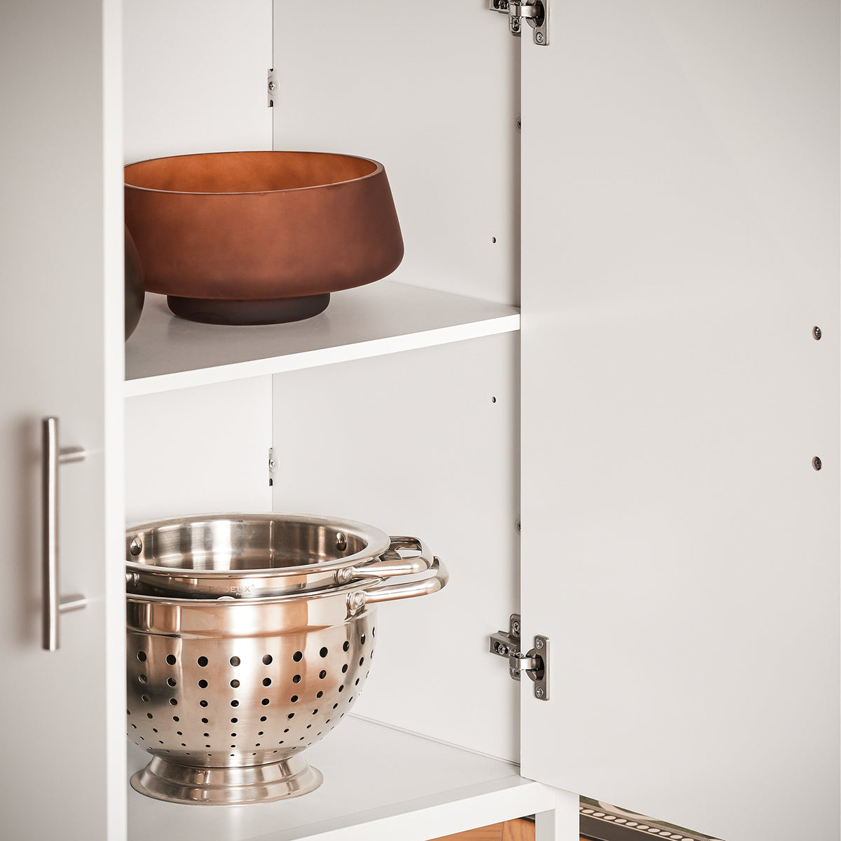 SoBuy KNL09-WN Dulap tip insulă centrală de bucătărie 3-în-1, bufet pentru sufragerie cu 4 compartimente deschise și dulap, mobilă de bucătărie 170x60x89 cm Alb