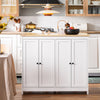SoBuy KNL10-WN îlot Central de Cuisine Buffet de Rangement Mange-Deboutavec Plans de Travail Rabattable 2 armoires 4 Portes