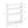 SoBuy NSR01-W Cărucior de Depozitare Slim cu 4 Roți, Etajeră Salvaspazio cu 4 Niveluri cu Bare Anti-Cădere, Unitate de Depozitare Compactă pentru Bucătărie, Baie, Produse de Înfrumusețare 60 x 18 x 82 cm