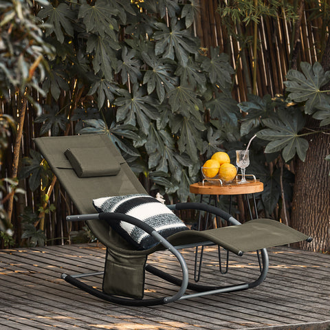 SoBuy 2 x Grădină pentru scaune de punte fotoliu cu tetieră și buzunar maro OGS28-BRX2