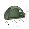 SoBuy OGS32-II-GR Pat de camping Cort de camping în aer liber cu cârlige pentru lampă și buzunare de depozitare pentru încălțăminte Pat de camping 3 în 1, practic