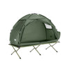 SoBuy OGS32-II-GR Pat de camping Cort de camping în aer liber cu cârlige pentru lampă și buzunare de depozitare pentru încălțăminte Pat de camping 3 în 1, practic