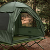 SoBuy OGS32-II-L-GR Cort de camping pentru exterior Cort dublu cu cârlig pentru lampă și genți de depozitare pentru încălțăminte Cort 3 în 1 pentru 2 persoane, 193x188x145 cm