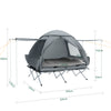 SoBuy OGS32-L-HG Cort de camping pliabil 4 în 1 cu acoperiș, sac de dormit, saltea gonflabilă, 2 persoane, gri