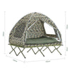 SoBuy OGS32-L-TN Cort de camping 4 în 1 pliabil, cu pat supraînălțat, acoperiș, sac de dormit, saltea gonflabilă - 2 persoane - Ideal pentru drumeții, festivaluri și aer liber, L325xP145xH188 cm
