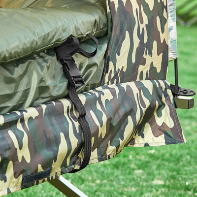 SoBuy OGS61-L-TN Cort Supraelevat, Pat de Camping Pliabil 3 în 1 cu Acoperiș Anti-UV + Saltea Gonflabilă Integrată + Geantă de Transport, 2 Persoane