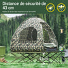 SoBuy OGS32-L-TN Cort de camping 4 în 1 pliabil, cu pat supraînălțat, acoperiș, sac de dormit, saltea gonflabilă - 2 persoane - Ideal pentru drumeții, festivaluri și aer liber, L325xP145xH188 cm
