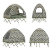 SoBuy OGS32-L-TN Cort de camping 4 în 1 pliabil, cu pat supraînălțat, acoperiș, sac de dormit, saltea gonflabilă - 2 persoane - Ideal pentru drumeții, festivaluri și aer liber, L325xP145xH188 cm
