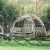 SoBuy OGS32-TN Cort de camping 4 în 1 pliabil cu pat supraînălțat, acoperiș, sac de dormit, saltea gonflabilă -1 persoană - Ideal pentru drumeții, festivaluri și aer liber, L193xP86xH160 cm