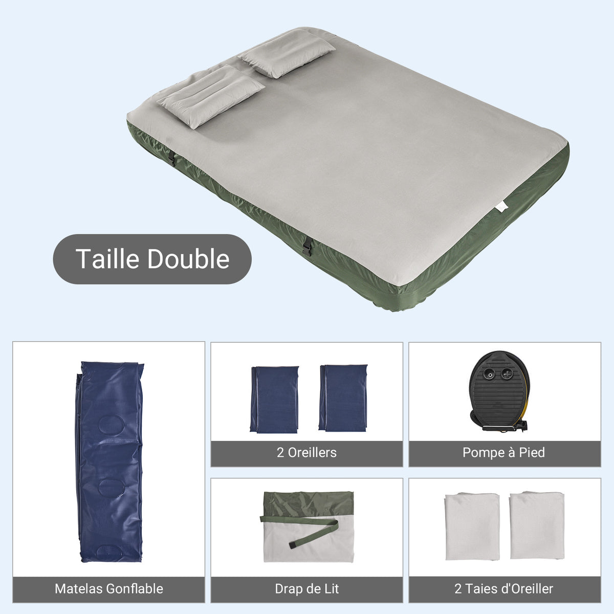 SoBuy Tente de Camping extérieure Tentes Double avec Crochet pour Lampe et Sacs de Rangement pour Chaussures Tente 3-en-1