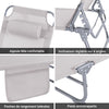SoBuy OGS35-MIx2Lot de 2 Transat Jardin Extérieur Pliable Bain de Soleil avec Oreiller Chaise Longue Relax avec Poche Latérale Mobilier de Jardin pour Terrasse Plage Piscine Beige 155x56x81 cm
