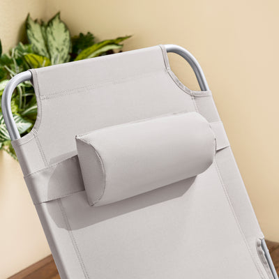 SoBuy OGS35-MIx2 Set de 2 Șezlonguri de Grădină Pliabile, cu Pernă, Șezlong Relaxant cu Buzunar Lateral, Mobilier de Grădină pentru Terasă, Plajă, Piscină, Bej 155x56x81 cm