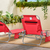 SoBuy OGS35-R Șezlong Pliabil de Grădină Exterior, Șezlong pentru Plajă cu Pernă, Șezlong Relaxant cu Buzunar Lateral, Mobilier Confortabil de Grădină pentru Terasă, Plajă, Piscină, Roșu 155x56x81cm
