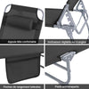 SoBuy OGS35-SCHx2 Lot de 2 Transat Jardin Extérieur Pliable Bain de Soleil avec Oreiller Chaise Longue Relax avec Poche Latérale Mobilier de Jardin pour Terrasse Plage Piscine Noir 155x56x81 cm