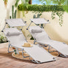 SoBuy OGS48-MI Transat Jardin Extérieur Pliable Bain de Soleil avec Oreiller Chaise Longue Relax avec Pare-Soleil et Poche Latérale Mobilier de Jardin pour Terrasse Plage Piscine Beige 155x56x81cm