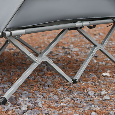 SoBuy OGS60-L-HG Pat Pliabil de Camping din Aluminiu Ușor, 3 în 1 cu Acoperiș Anti-UV + Saltea Gonflabilă Integrată + Geantă de Transport, 2 Persoane