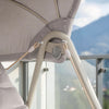 SoBuy OGS62-MI Balansoar Scaun Relaxant cu Parasolar Reglabil pentru Grădină și Balcon Hamac și Balansoar de Grădină Șezlong Exterior Bej 108x126x163 cm