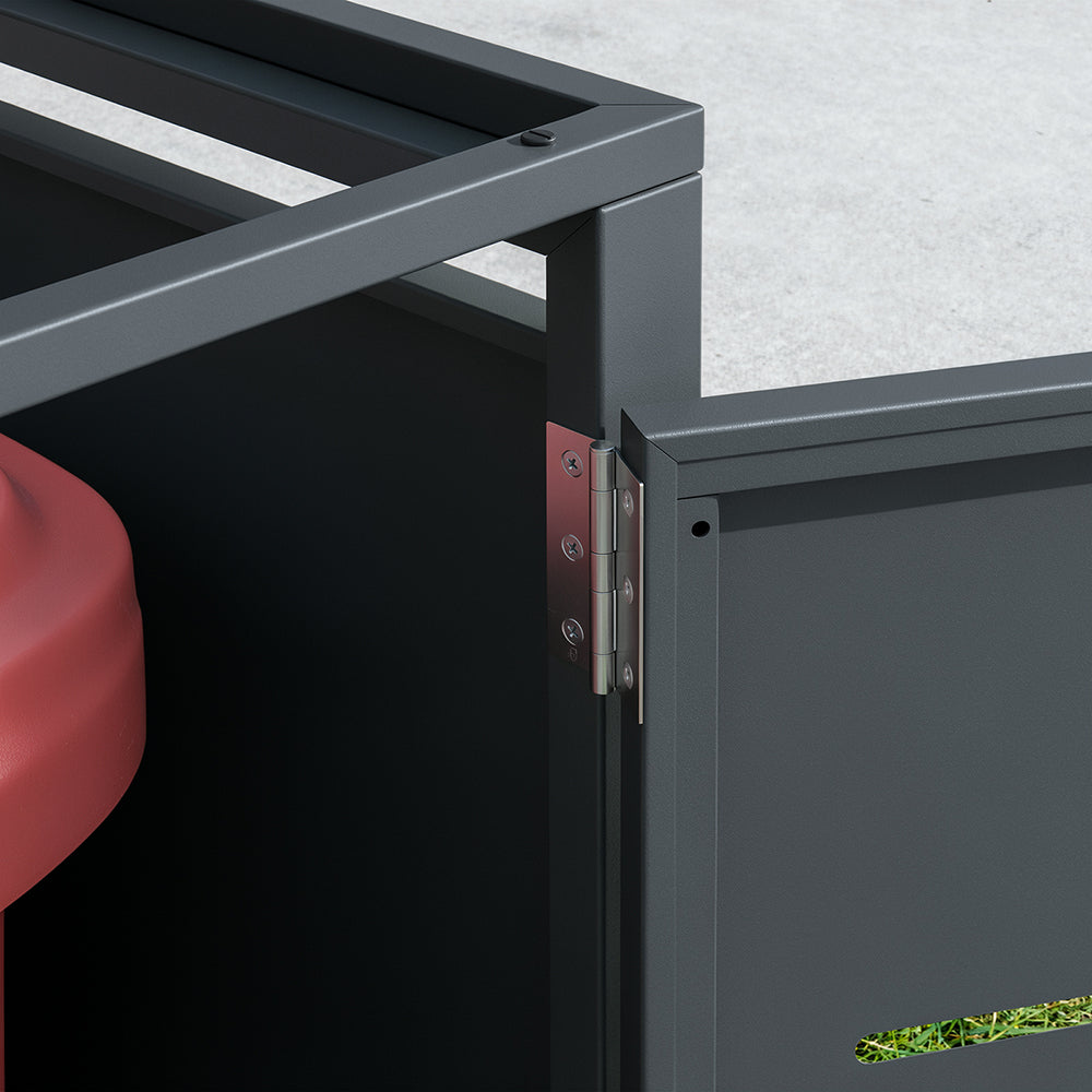 SoBuy OGS63-DG Cache-Poubelle Extérieur 240 L à Couvercle Hydraulique – Armoire Métallique Verrouillable, Amortisseurs – 69×80×116 cm, Anthracite