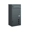 SoBuy OGS67-DG Boîte aux Lettres avec Compartiment Colis Anthracite – Boîte à Colis Extérieure Sécurisée sur Pied à 3 Portes, Acier Thermolaqué Anti-Vol – 55×41,3×112 cm, Charge 40 kg