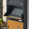 SoBuy OGS67-N Boîte aux Lettres avec Compartiment Colis Sécurisée – Serrure à Code et Clé, Acier Anthracite Aspect Bois, 3 Portes – 55×41,3×112 cm, Charge 40 kg