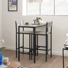 SoBuy OGT03-HG Set Masă Înaltă de Bucătărie 87 cm cu 2 Scaune de Bar – Mobilier Bar Compact Măsuță pentru Spații Mici, Balcon, Living sau Bucătărie – Stil Industrial Lemn și Metal