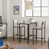 SoBuy OGT03-HG Set Masă Înaltă de Bucătărie 87 cm cu 2 Scaune de Bar – Mobilier Bar Compact Măsuță pentru Spații Mici, Balcon, Living sau Bucătărie – Stil Industrial Lemn și Metal