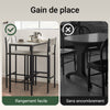SoBuy OGT03-HG Set Masă Înaltă de Bucătărie 87 cm cu 2 Scaune de Bar – Mobilier Bar Compact Măsuță pentru Spații Mici, Balcon, Living sau Bucătărie – Stil Industrial Lemn și Metal