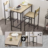 SoBuy OGT03-N Set Masă Înaltă de Bucătărie 87 cm cu 2 scaune de bar – Mobilier de Bar Compact Mese În Picioare pentru Spații Mici, Balcon, Living sau Bucătărie – Stil Industrial Lemn și Metal