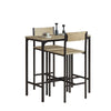 SoBuy OGT03-N Set Masă Înaltă de Bucătărie 87 cm cu 2 scaune de bar – Mobilier de Bar Compact Mese În Picioare pentru Spații Mici, Balcon, Living sau Bucătărie – Stil Industrial Lemn și Metal