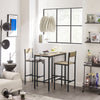 SoBuy OGT03-N Set Masă Înaltă de Bucătărie 87 cm cu 2 scaune de bar – Mobilier de Bar Compact Mese În Picioare pentru Spații Mici, Balcon, Living sau Bucătărie – Stil Industrial Lemn și Metal