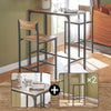 SoBuy OGT03-XL Set Masă Înaltă de Bucătărie 100 cm cu 2 Scaune de Bar – Mobilier Bar Compact Măsuță Înaltă pentru Spații Mici, Balcon, Living sau Bucătărie – Stil Industrial Lemn și Metal