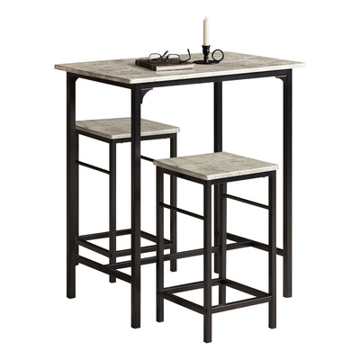 SoBuy OGT10-HG Set de 1 Table Haute + 2 Tabourets avec Repose-Pieds