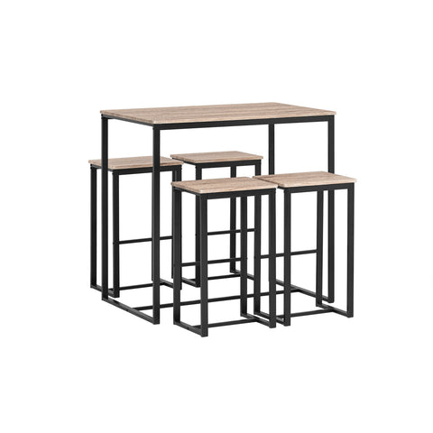 SoBuy Masă și scaune de masă înaltă masă de bucătărie Ognt15-N
