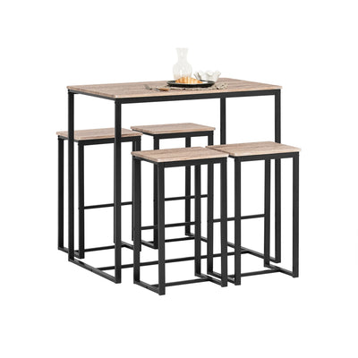 SoBuy OGT15-N Ensemble 1 Table de Bar Bistrot + 4 Tabourets de Bar