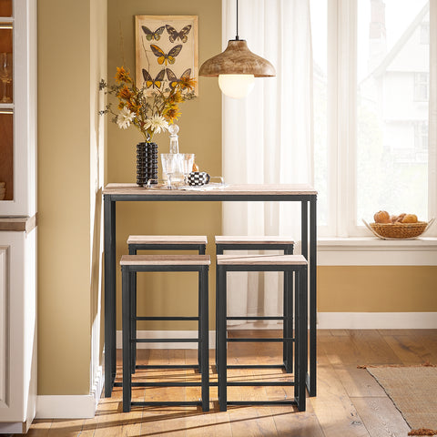 SoBuy Masă și scaune de masă înaltă masă de bucătărie Ognt15-N