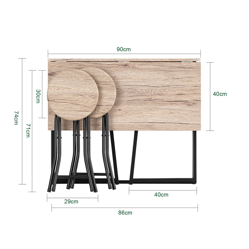SoBuy OGT18-N Set 1 Masă + 2 Scaune Masă de dining Masă de bucătărie