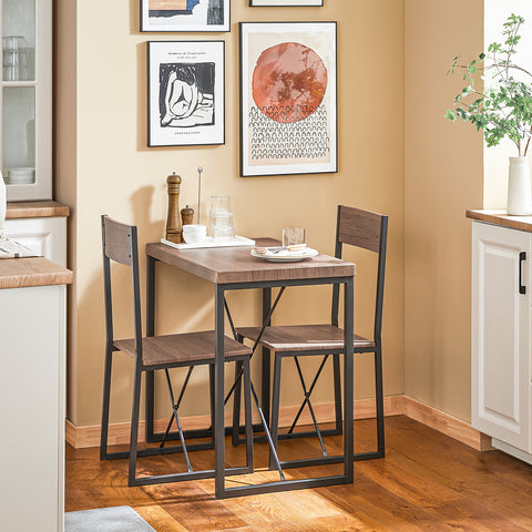 SoBuy Set de masă cu 2 scaune și scaune de bucătărie vintage l80*p50*a75 cm, OGT19-N