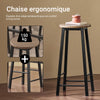 SoBuy OGT22-SCH Set de Table + 4 Tabourets de Bar Avec Repose-Pieds - Ensemble Table Haute de Cuisine Mange-Debout (Noir)