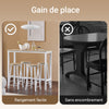 SoBuy OGT22-WN Set Masă + 4 Scaune de Bar Set Masă de Bar Bistro + 4 Scaune de Bar cu Suport pentru Picioare