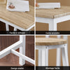 SoBuy OGT22-WN Set Masă + 4 Scaune de Bar Set Masă de Bar Bistro + 4 Scaune de Bar cu Suport pentru Picioare