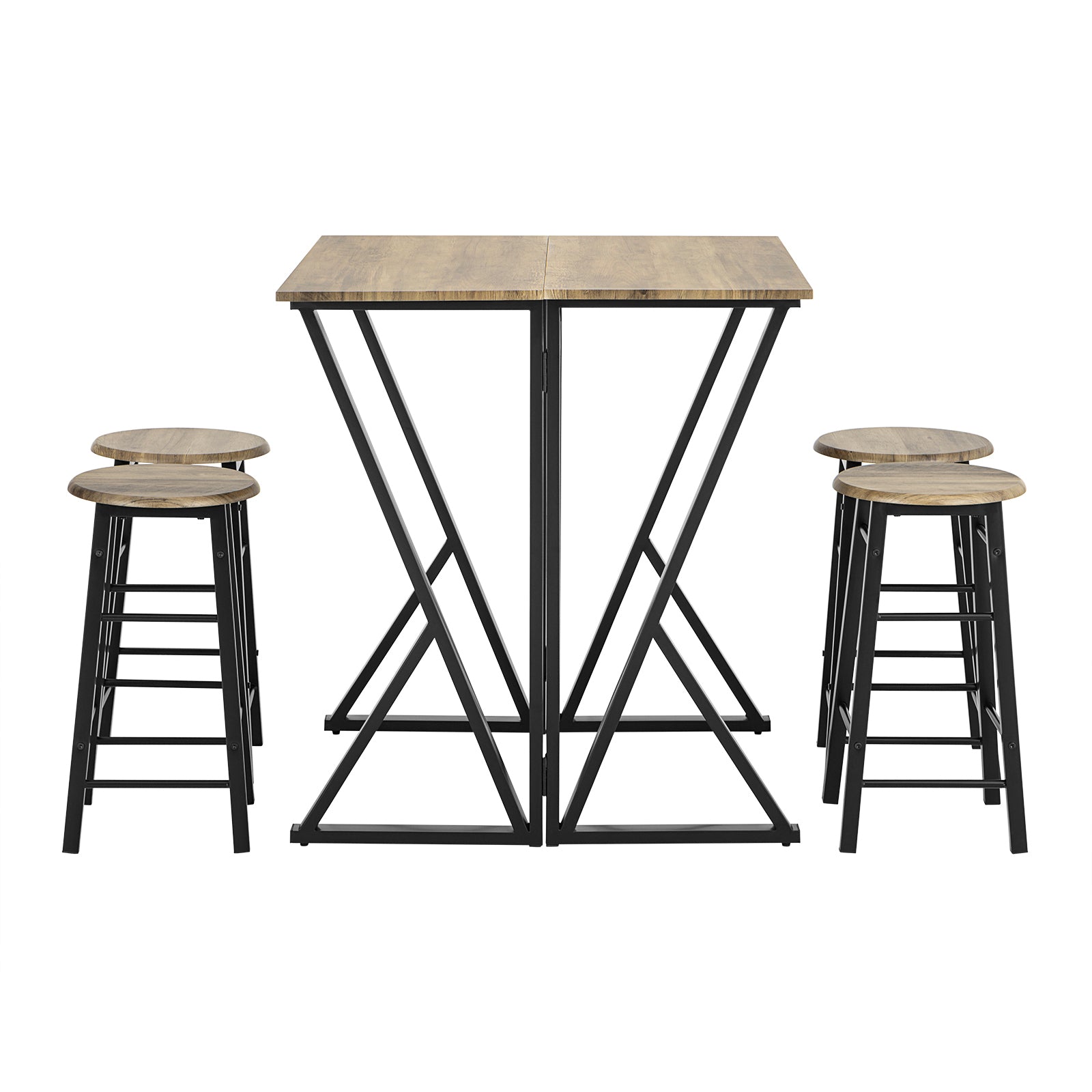 SoBuy Masă de bucătărie cu 4 scaune, masă de pliere L40-80cm*P80cm*A89 cm Stil vintage OGT24-N